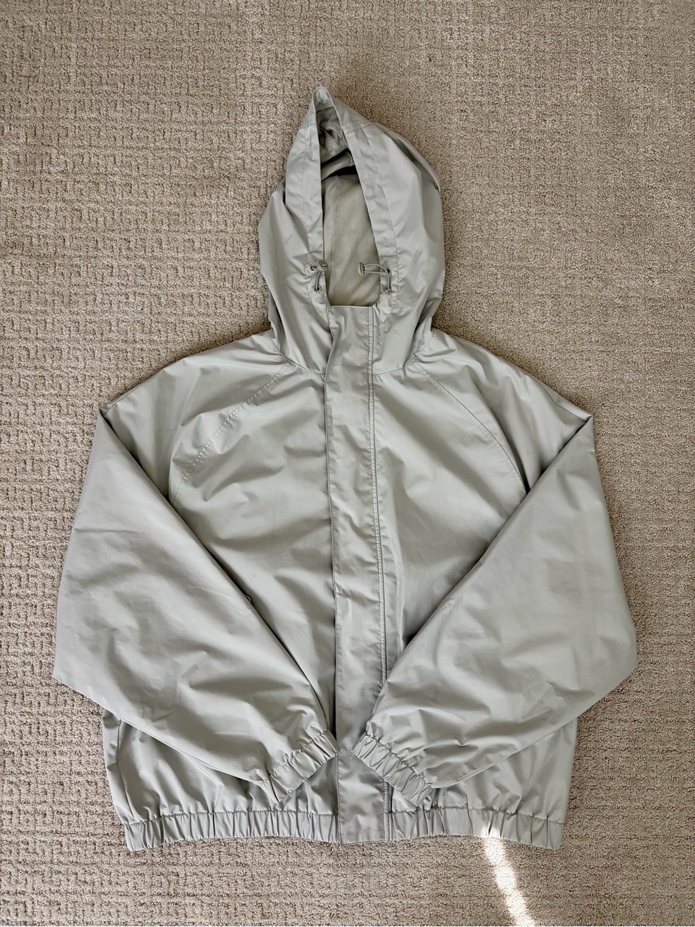 H&M Light Gray Hooded Raincoat Jacket - Men's